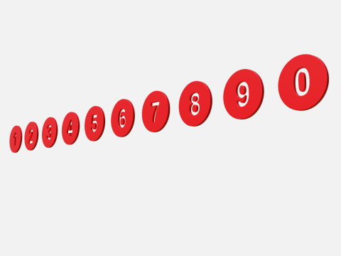 Collection of round numbers red 3D 모델