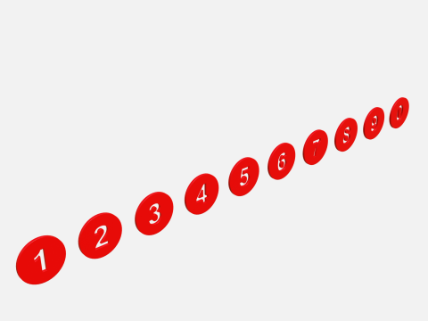 Collection of round numbers red 3D 모델