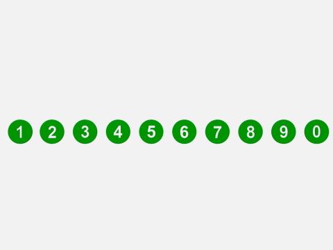 Collection of round numbers green 3D Model