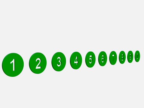 Collection of round numbers green 3D-Modell