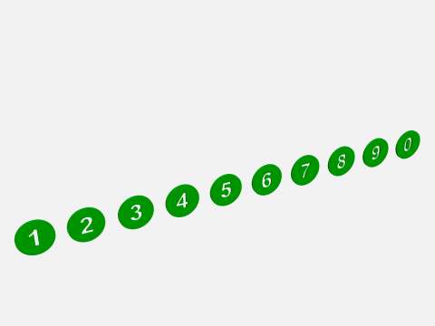 Collection of round numbers green 3D-Modell