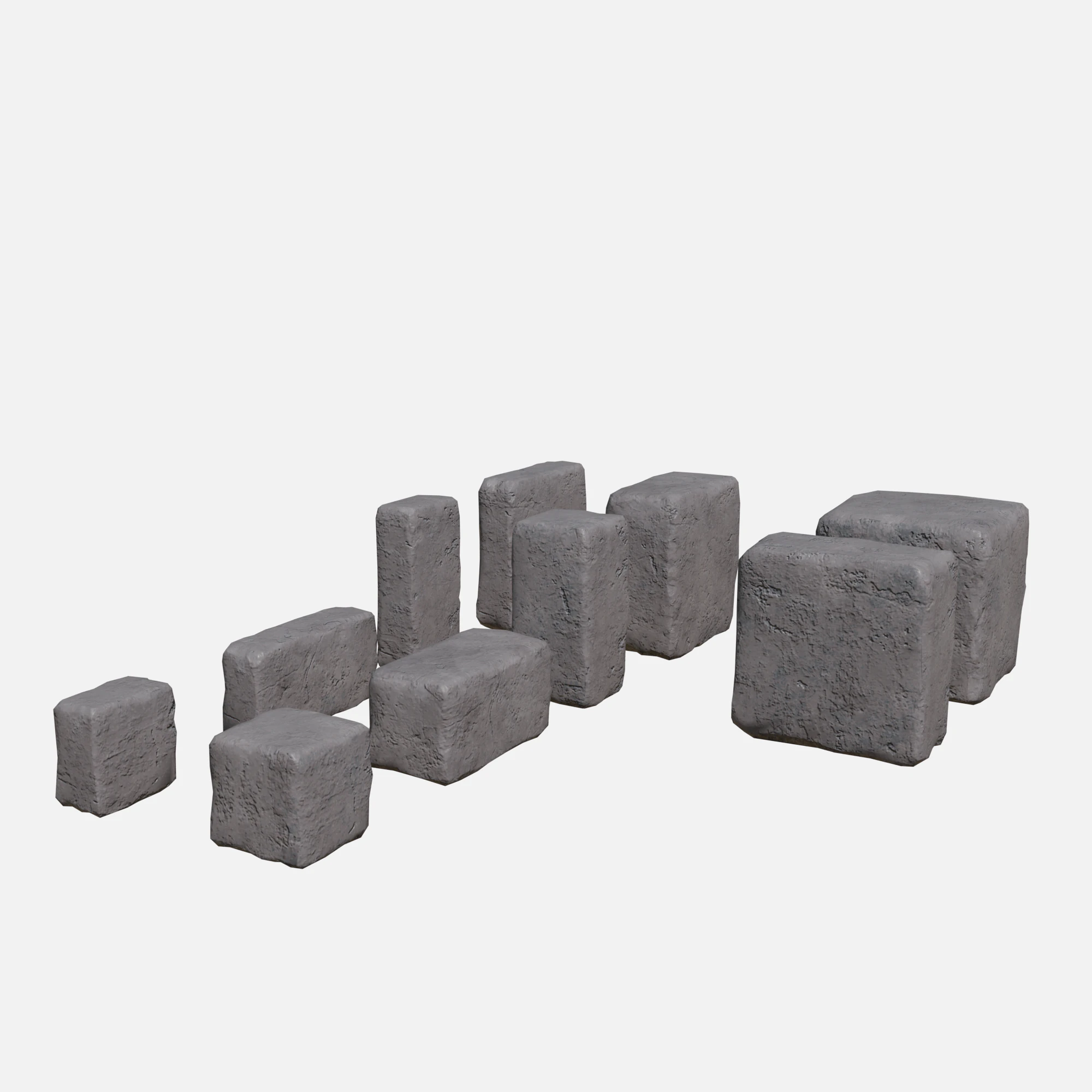 Old bricks collection 3D Model .c4d .max .obj .3ds .fbx .stl .blend 
