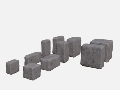 Old bricks collection 3D Model