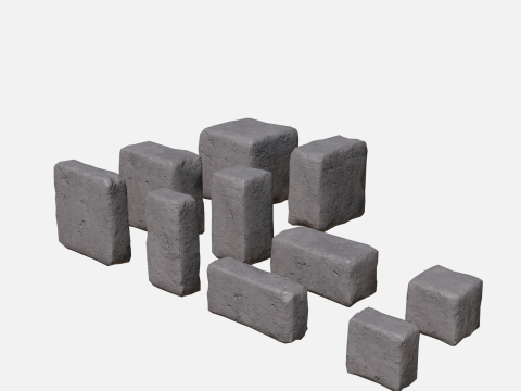 Old bricks collection 3D Model
