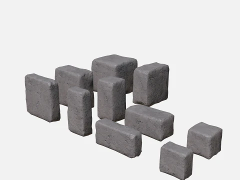 Old bricks collection 3D Model