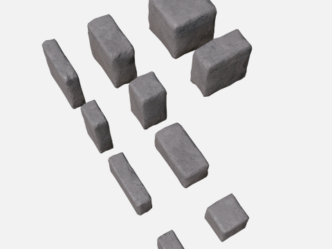 Old bricks collection 3D Model