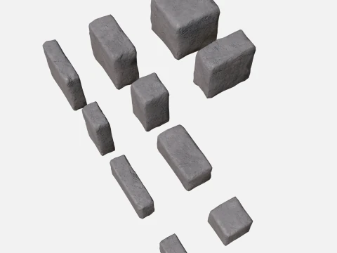 Old bricks collection 3D Model