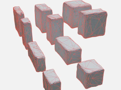 Old bricks collection 3D Model