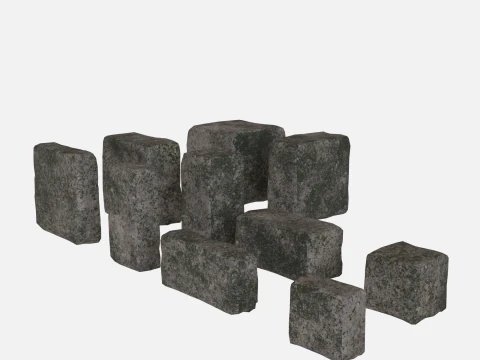 Vecchia collezione di mattoni sporchi Modello 3D