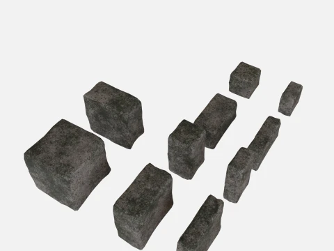 Vecchia collezione di mattoni sporchi Modello 3D