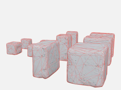 Vecchia collezione di mattoni sporchi Modello 3D