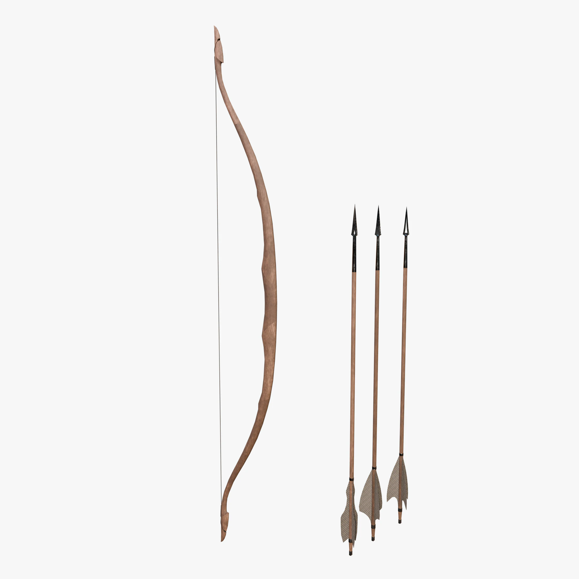 Bow and arrow 3D Model .c4d .max .obj .3ds .fbx .stl .blend 