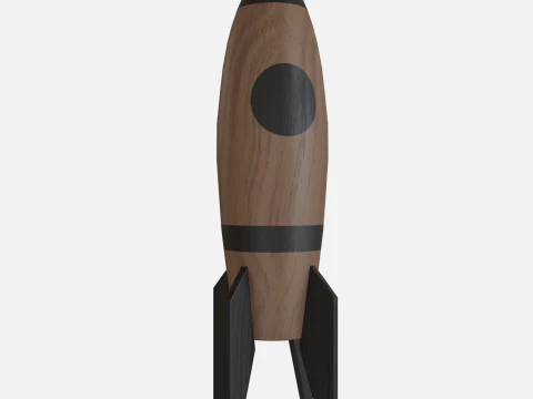 木製ロケット 3Dモデル