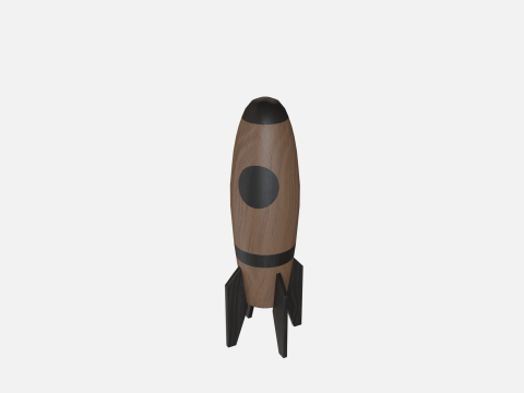 Wood rocket 3D Model