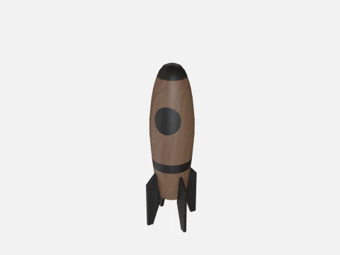 Wood rocket 3D Model