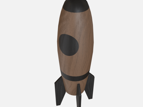 Wood rocket 3D Model