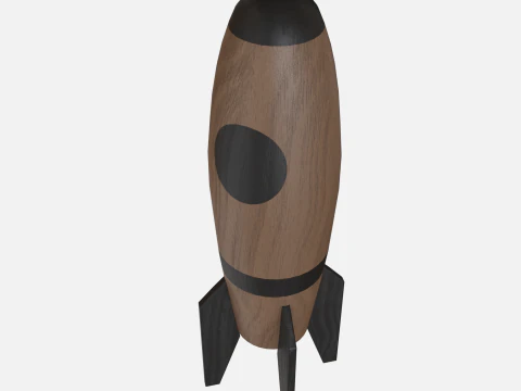 Wood rocket 3D Model