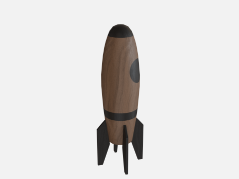 Wood rocket 3D Model
