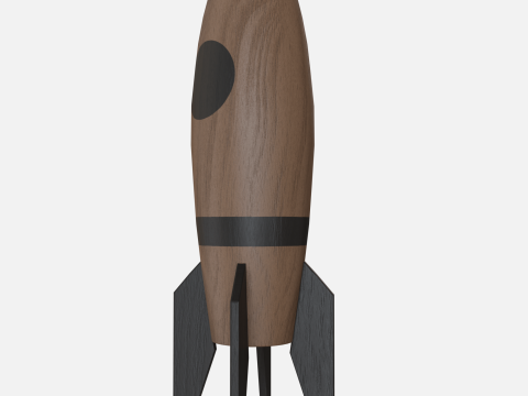 Wood rocket 3D Model