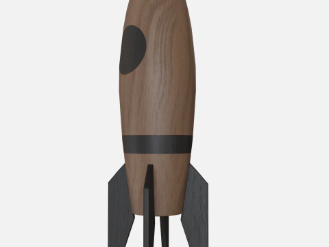 Wood rocket 3D Model