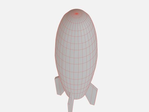 Wood rocket 3D Model