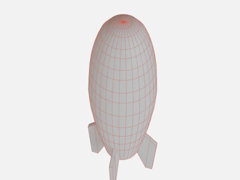 Wood rocket 3D Model