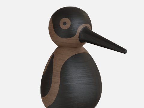 Wood bird woodpecker 3D Model
