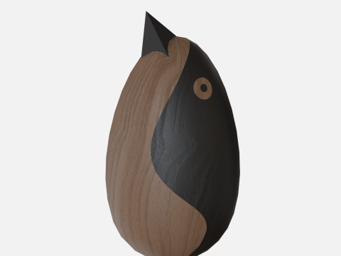 Wood round bird 3D Model