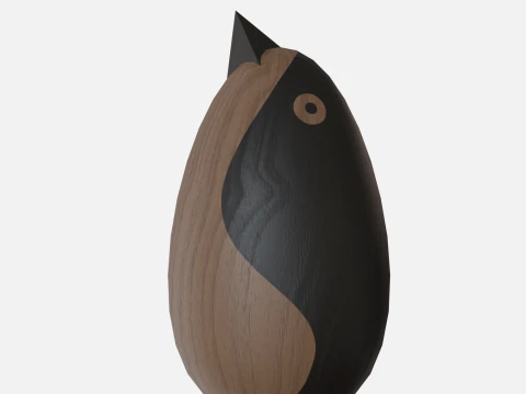 Wood round bird 3D Model