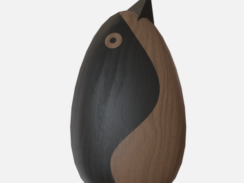 Wood round bird 3Dモデル