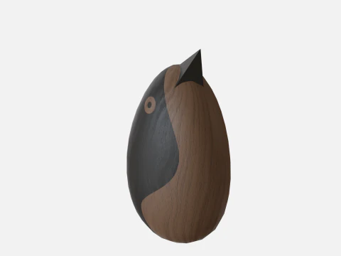 Wood round bird 3D Model