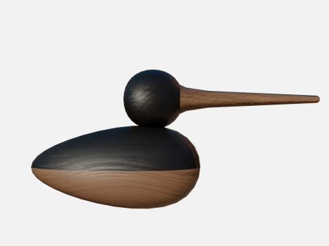 Wood birds collection 5 items 3D Model