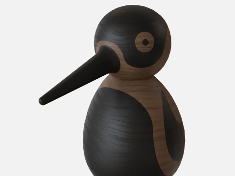 Wood birds collection 5 items 3D Model
