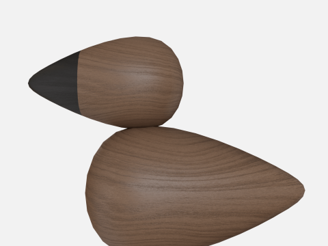 Wood birds collection 5 items 3D Model