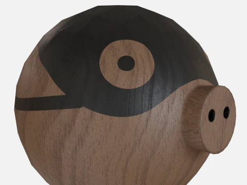 Wood pig 3D Model