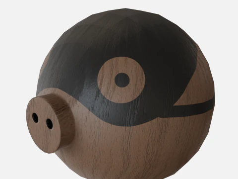Wood pig 3D Model