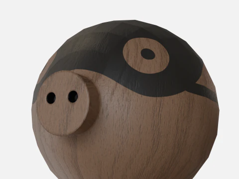 Wood pig 3D Model
