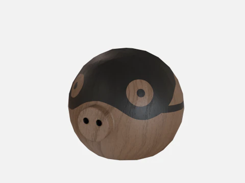 Wood pig 3D Model