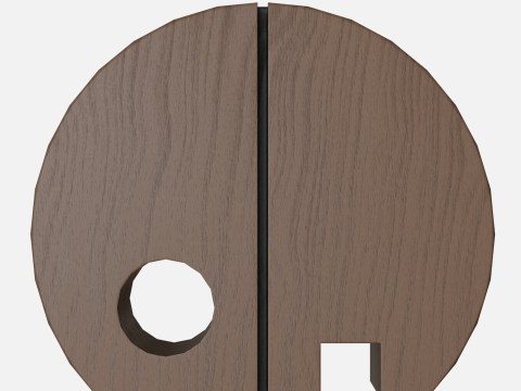Wood round elephant Modello 3D