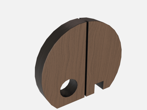 Wood round elephant 3D Model