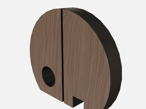 Wood round elephant 3D Model