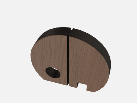 Wood round elephant 3D Model