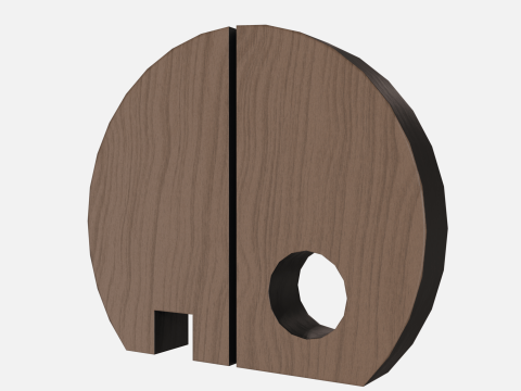 Wood round elephant 3D Model