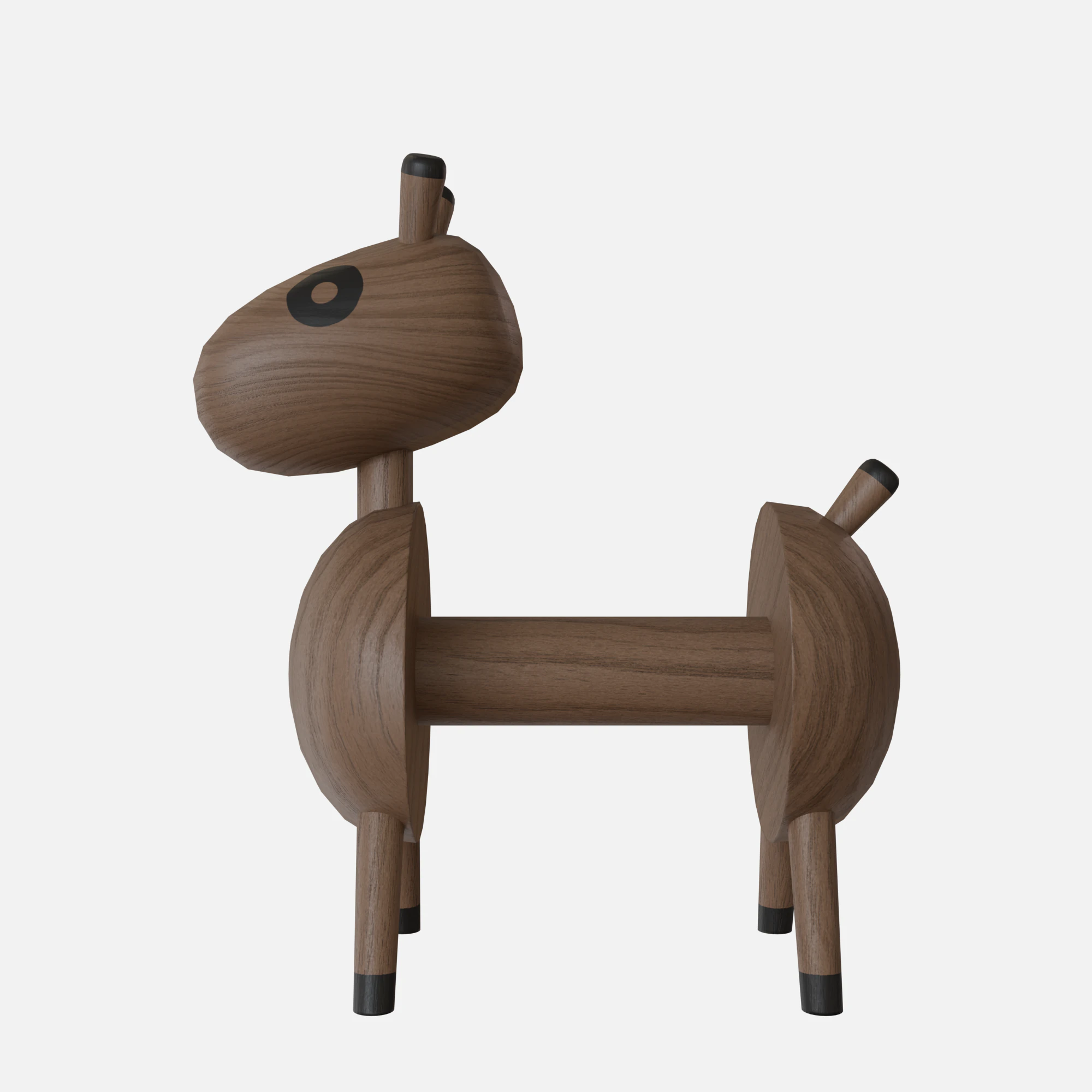 Wood horse 3D Model .c4d .max .obj .3ds .fbx .stl .blend 