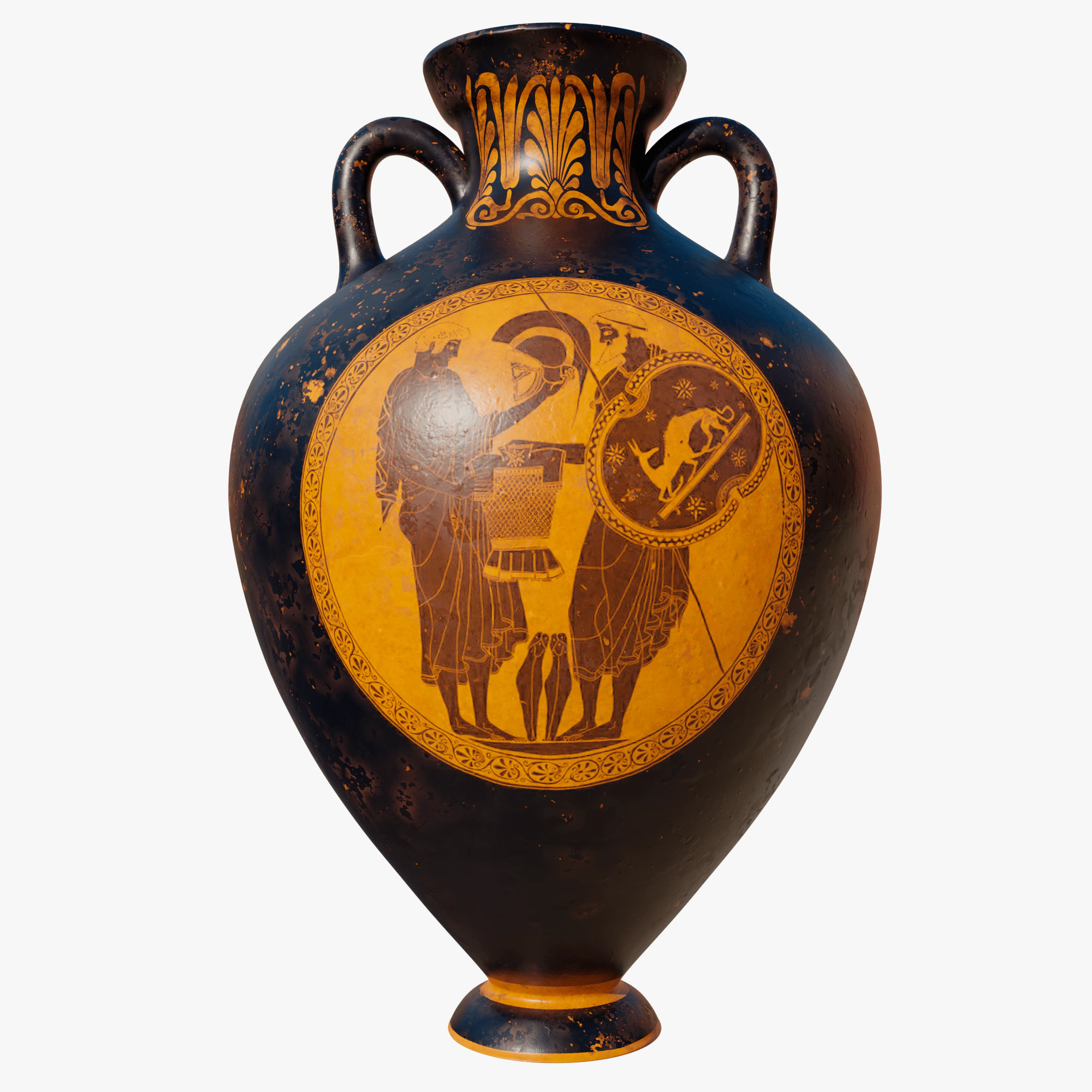 Greek vase 3D Model .c4d .max .obj .3ds .fbx .stl .blend 