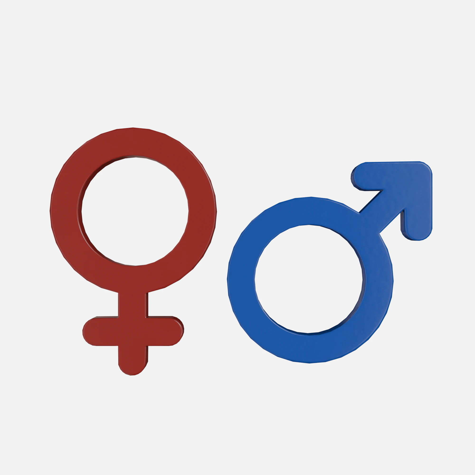 Genders symbols Glossy Plastic 3D Model .c4d .max .obj .3ds .fbx .stl .blend 