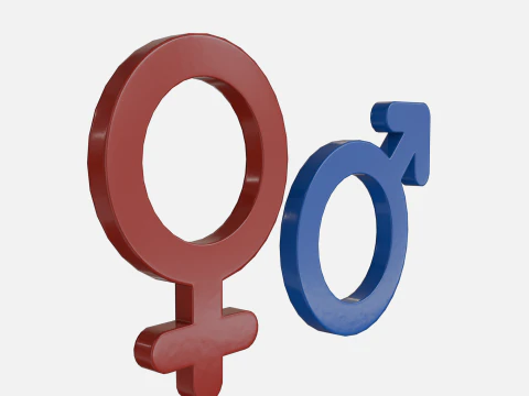 Genders symbols Glossy Plastic 3D Model