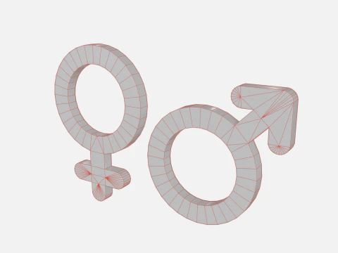 Genders symbols Glossy Plastic 3D Model