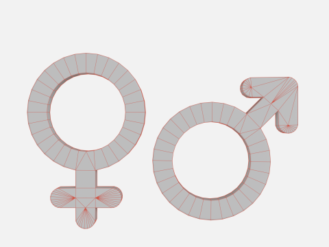Genders symbols Glossy Plastic 3D 모델