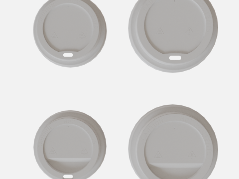 Collection of paper cups brown 6 sizes 3D Model